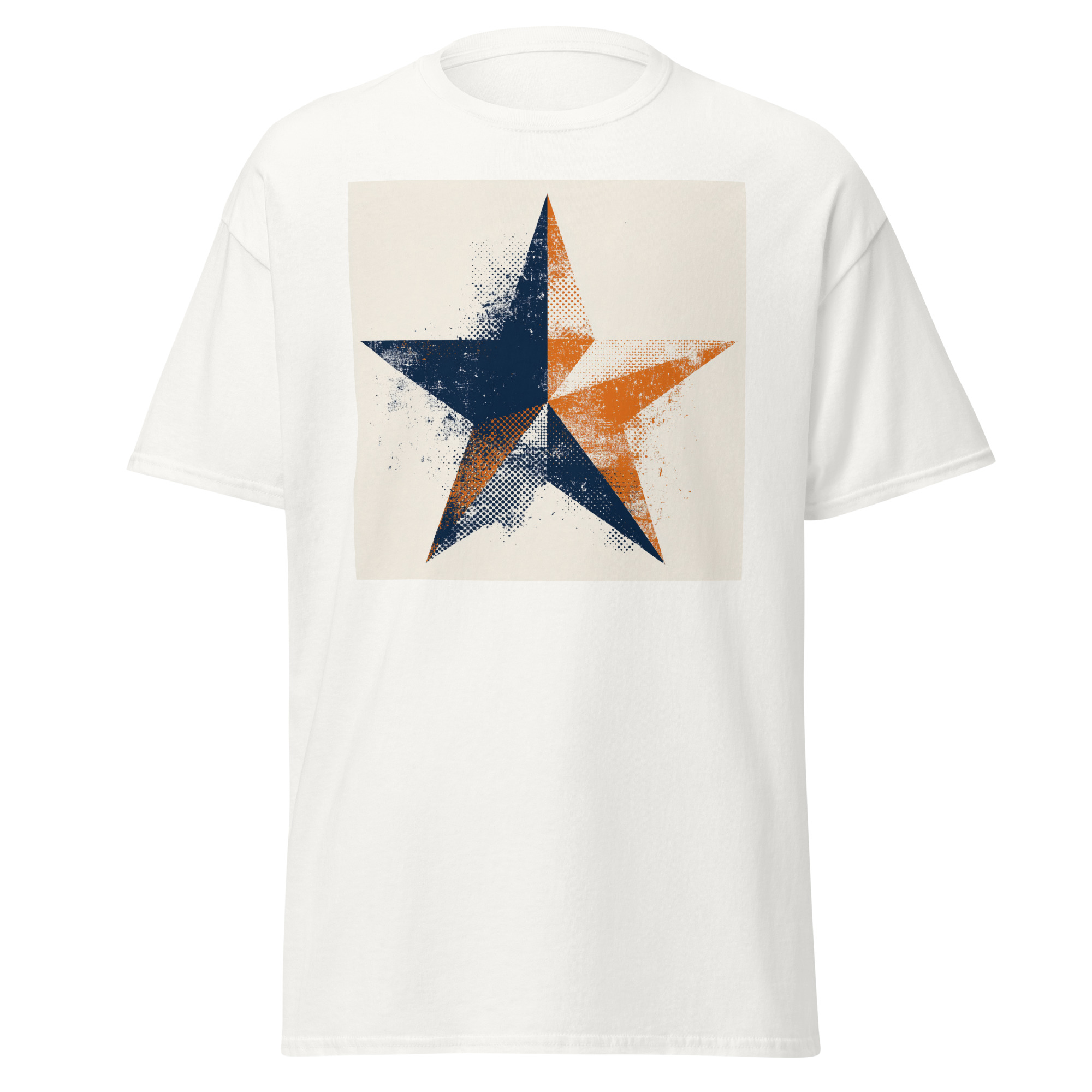 unisex-classic-tee-white-front-6a01a38708535.jpg Halftone Star T-Shirt | Texas Pride - Image 1
