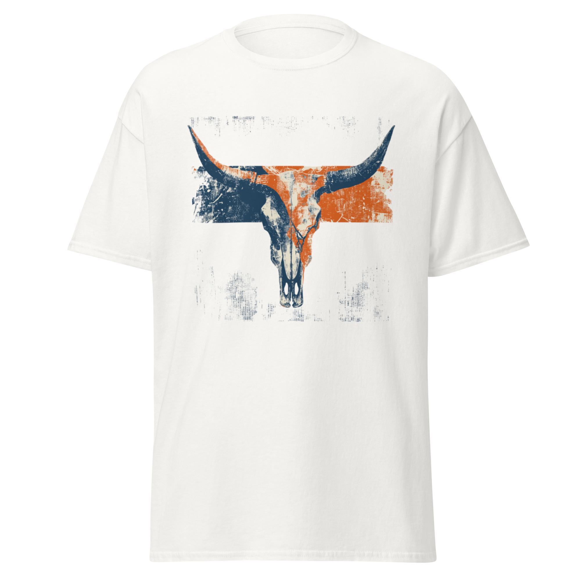 unisex-classic-tee-white-front-6a044aca2ea05.jpg Desert Skull T-Shirt | Texas Pride - Image 1