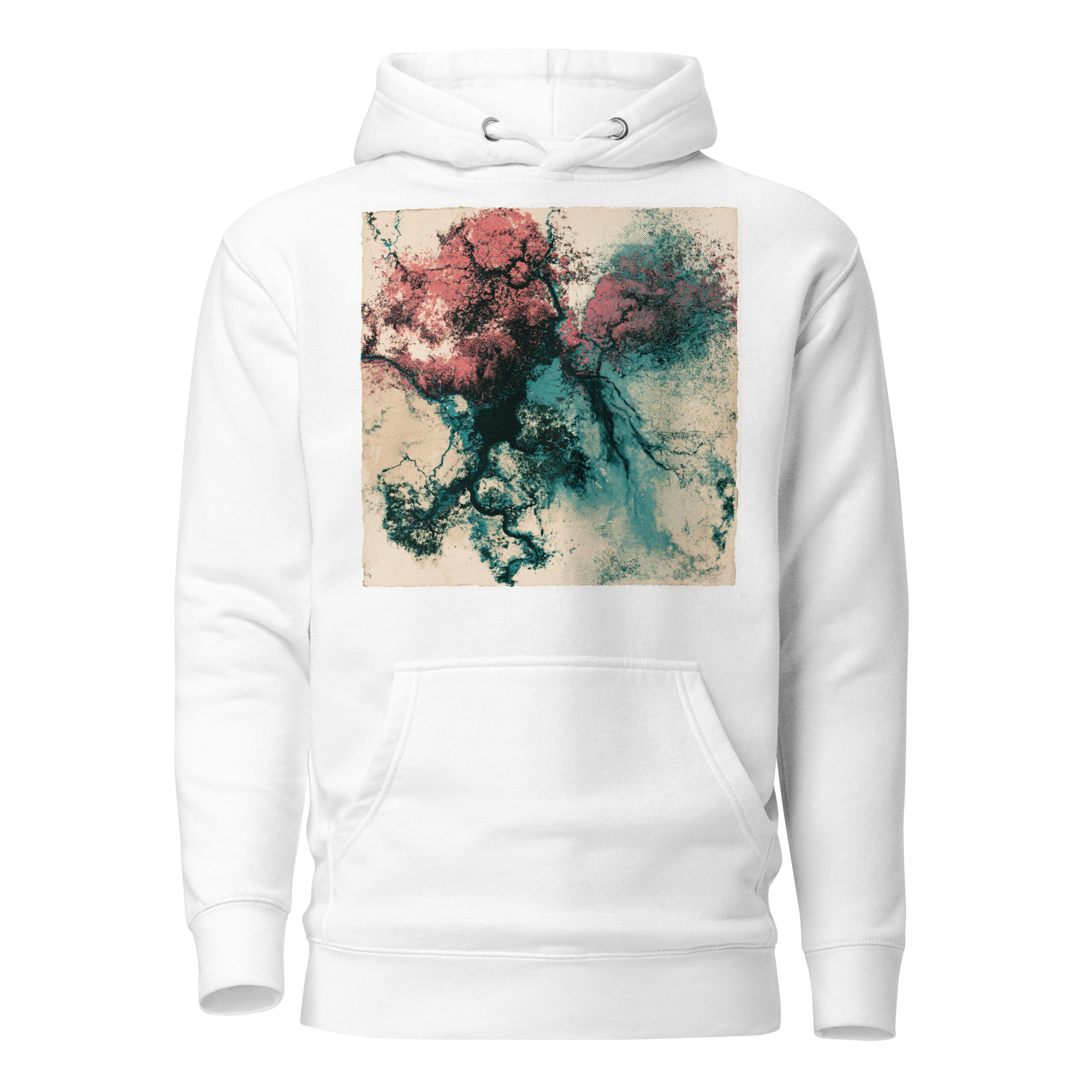 unisex-premium-pullover-hoodie-white-front-6a443d1b1fe51.jpg Florida Mangrove Abstract Hoodie | Florida Pride - Image 1