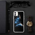 Dark Blue Morpho Butterfly iPhone Case | Nature Art - Image 69