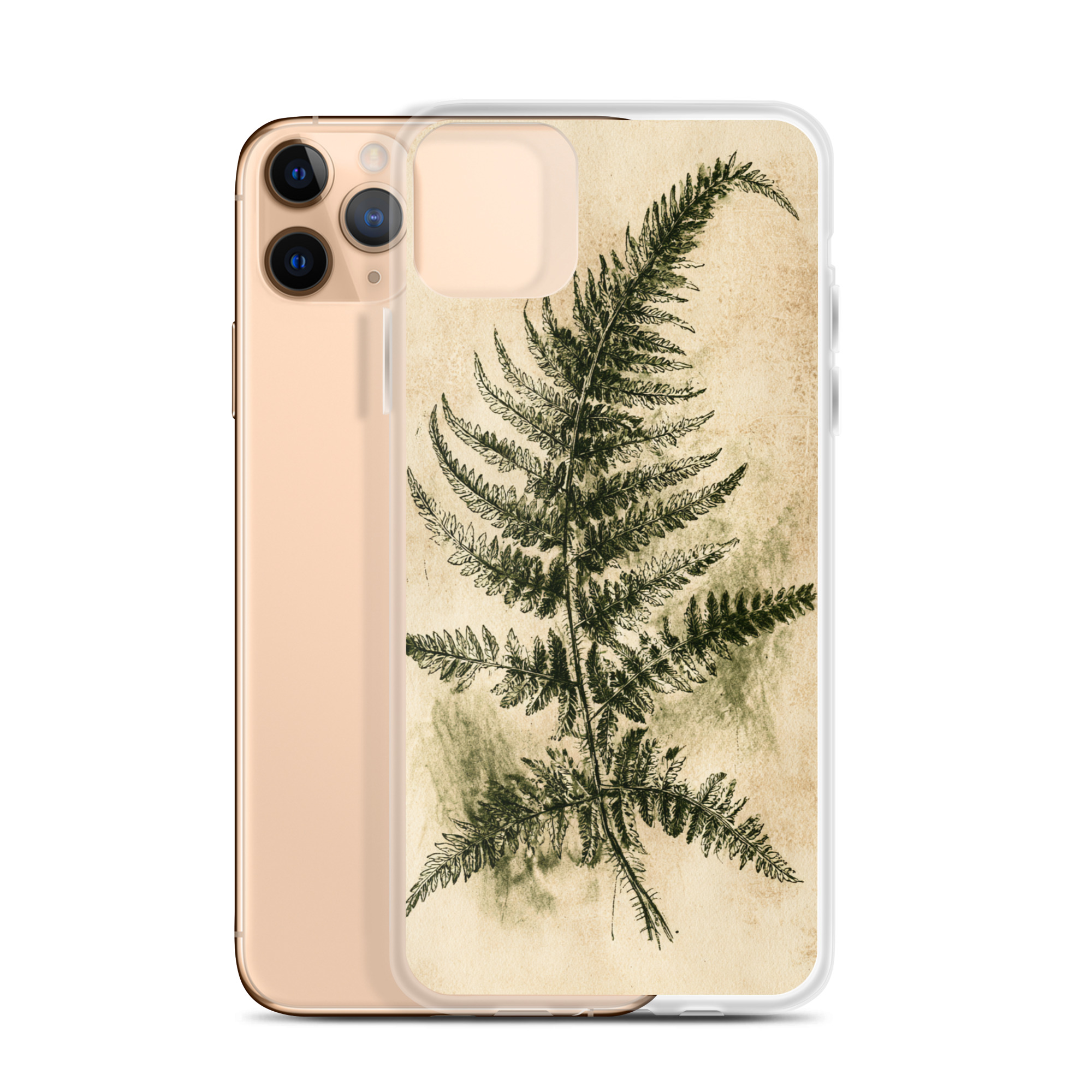 clear-case-for-iphone-iphone-11-pro-max-case-with-phone-6a7d7b0775806.jpg Fern Frond iPhone Case | Nature Art - Image 1