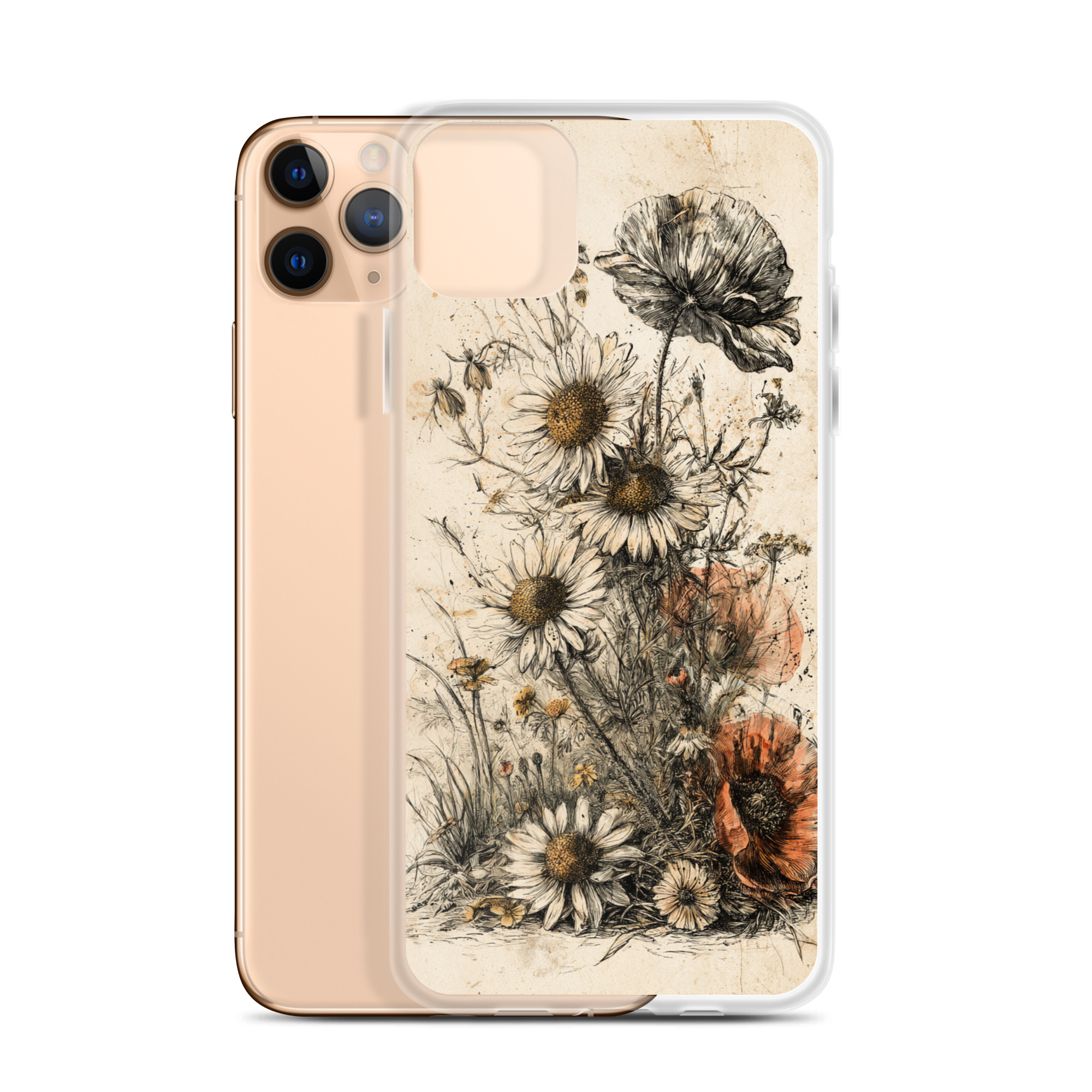 clear-case-for-iphone-iphone-11-pro-max-case-with-phone-6a7d7b583e3aa.jpg Wildflower Meadow iPhone Case | Nature Art - Image 1
