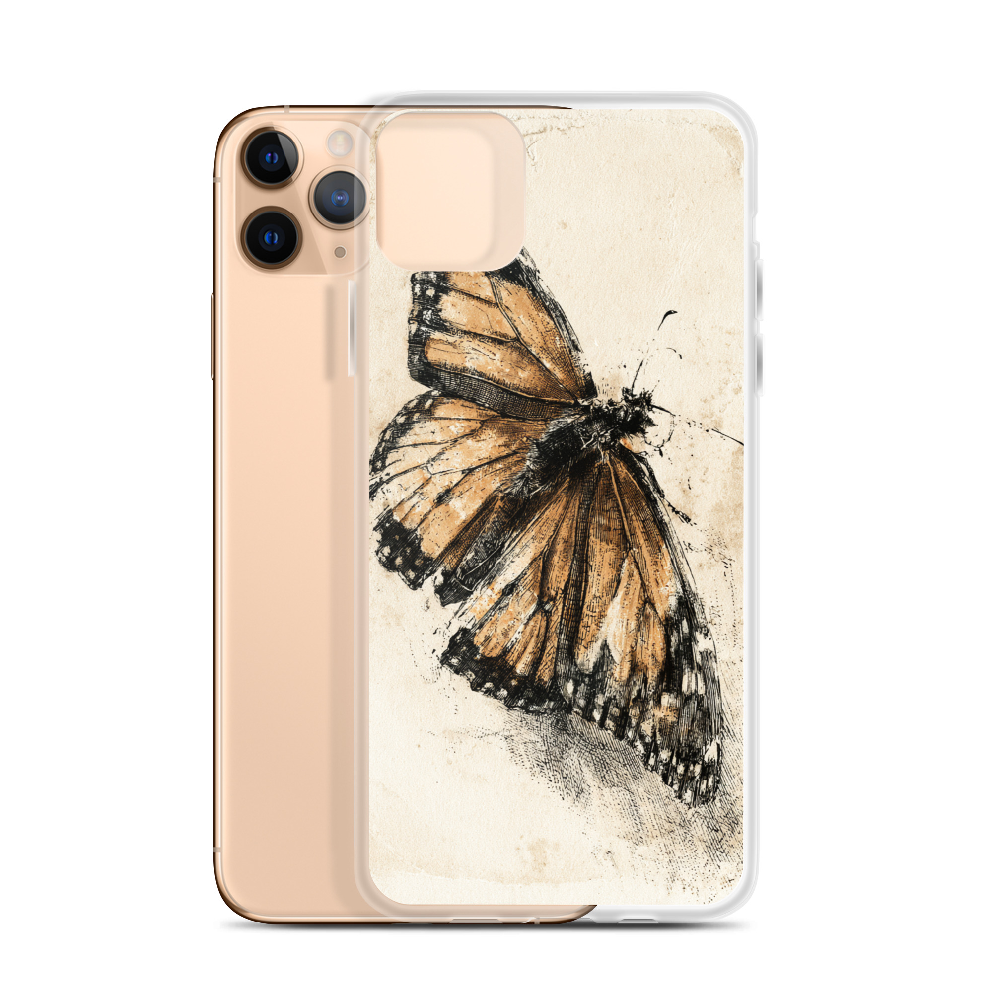 clear-case-for-iphone-iphone-11-pro-max-case-with-phone-6a7e20e501431.jpg Monarch Butterfly iPhone Case | Nature Art - Image 1