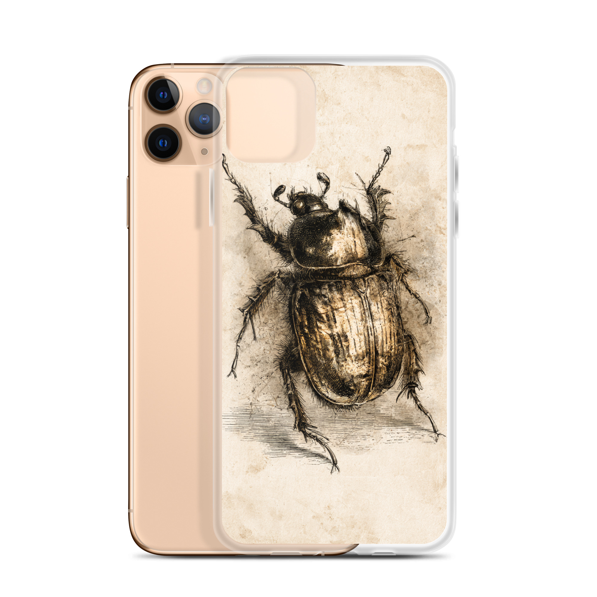 clear-case-for-iphone-iphone-11-pro-max-case-with-phone-6a7e22cf4566b.jpg Golden Scarab Beetle iPhone Case | Nature Art - Image 1