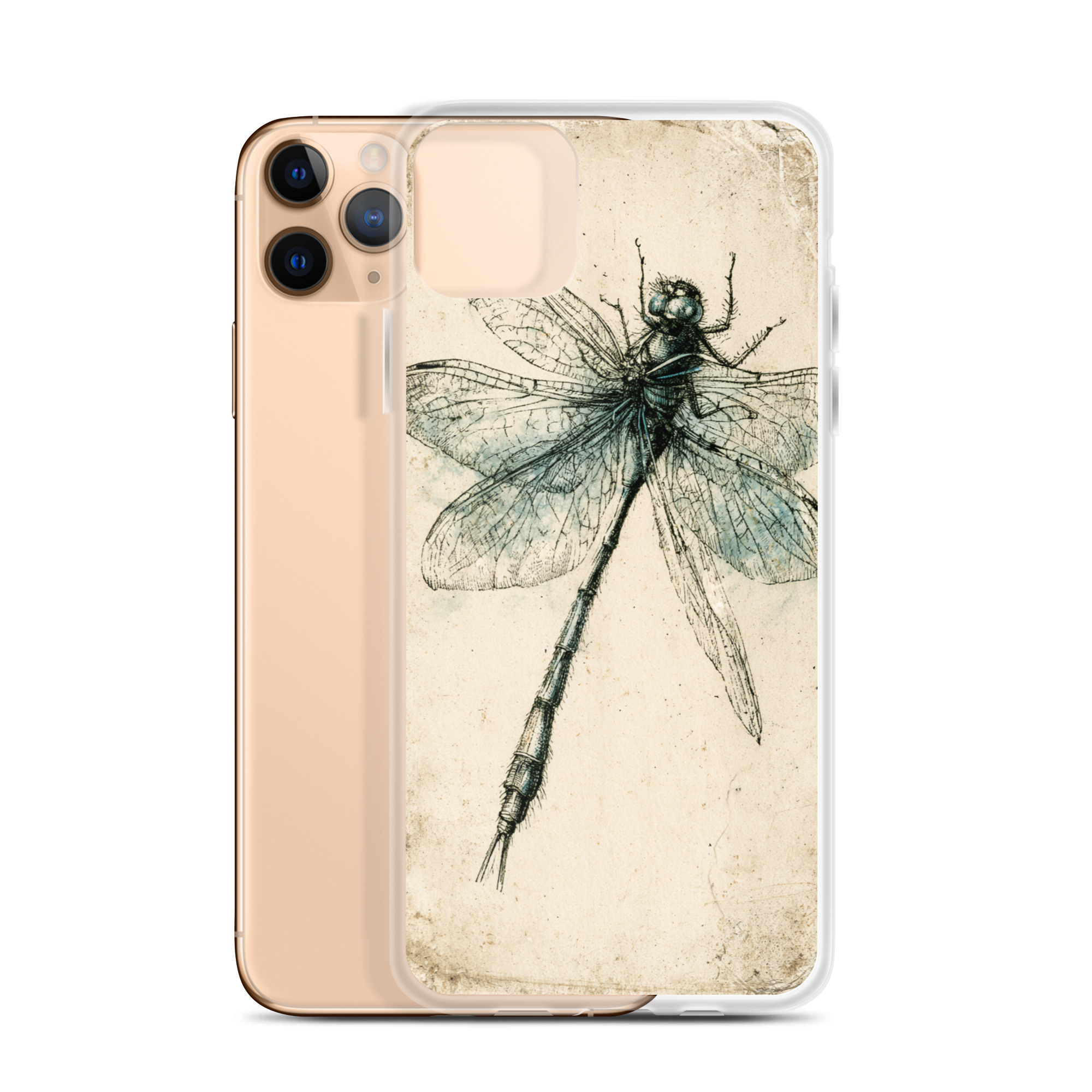 clear-case-for-iphone-iphone-11-pro-max-case-with-phone-6a7e2314552dd.jpg Dragonfly iPhone Case | Nature Art - Image 1