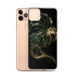 Dark Monstera Leaf iPhone Case | Nature Art