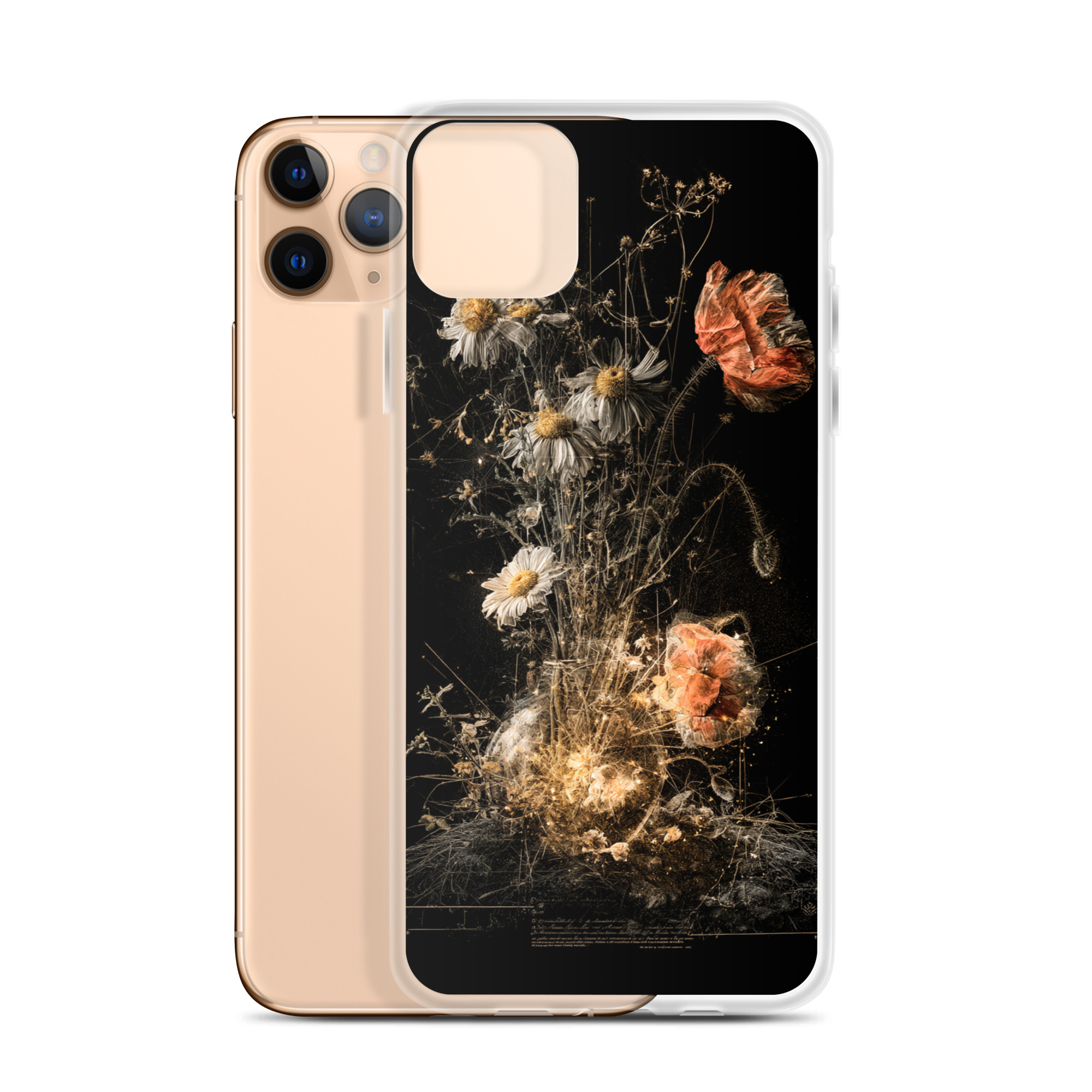 clear-case-for-iphone-iphone-11-pro-max-case-with-phone-6a881faa6786d.jpg Dark Wildflower iPhone Case | Nature Art - Image 1