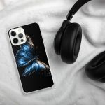 Dark Blue Morpho Butterfly iPhone Case | Nature Art - Image 76