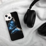 Dark Blue Morpho Butterfly iPhone Case | Nature Art - Image 94