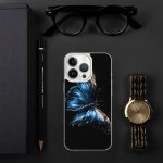 Dark Blue Morpho Butterfly iPhone Case | Nature Art - Image 90