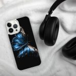 Dark Blue Morpho Butterfly iPhone Case | Nature Art - Image 88