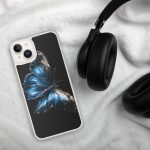 Dark Blue Morpho Butterfly iPhone Case | Nature Art - Image 97