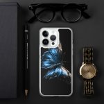 Dark Blue Morpho Butterfly iPhone Case | Nature Art - Image 99