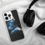 Dark Blue Morpho Butterfly iPhone Case | Nature Art - Image 100