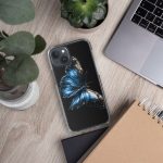 Dark Blue Morpho Butterfly iPhone Case | Nature Art - Image 110