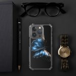 Dark Blue Morpho Butterfly iPhone Case | Nature Art - Image 114