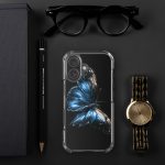 Dark Blue Morpho Butterfly iPhone Case | Nature Art - Image 129