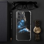 Dark Blue Morpho Butterfly iPhone Case | Nature Art - Image 123