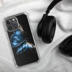 Dark Blue Morpho Butterfly iPhone Case | Nature Art - Image 124