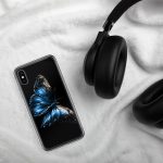 Dark Blue Morpho Butterfly iPhone Case | Nature Art - Image 139